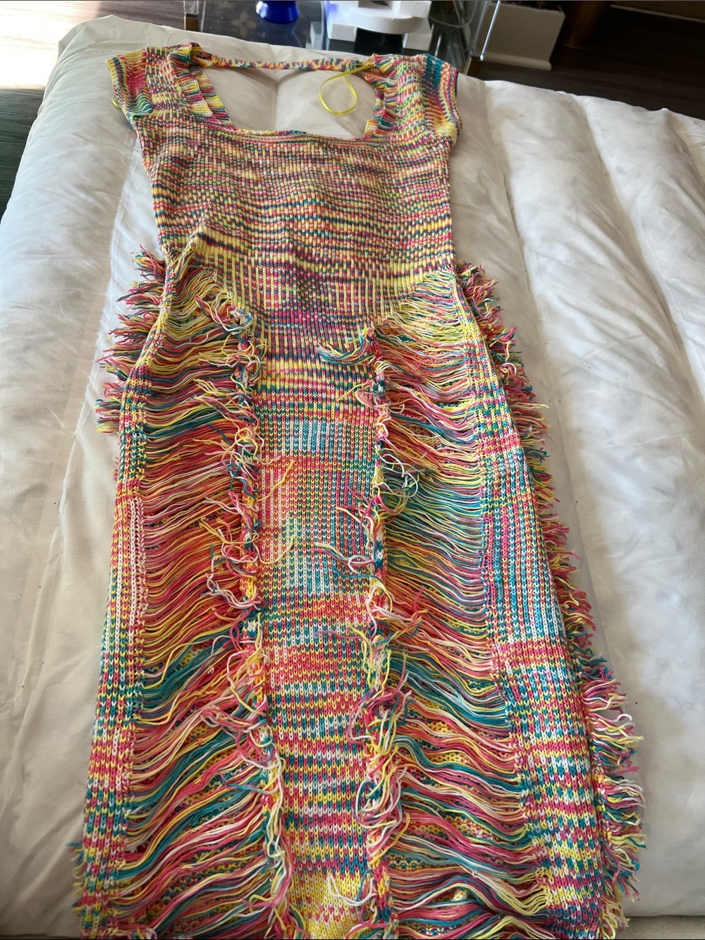 Fashion Nova Multicolor Fringe Knit Midi Dress - Picture 3 of 13